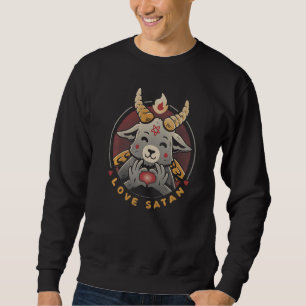 Love Satan Demon Occult Satanic Goat Cute Baphomet Sweatshirt