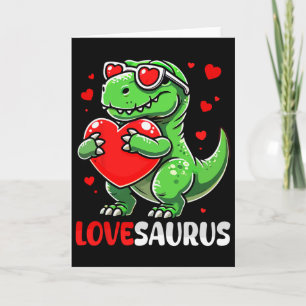 Love Saurus Cute T-rex Sungles Hearts Valentine's  Card