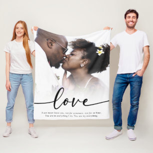 Love Saying Script Photo Fleece Blanket