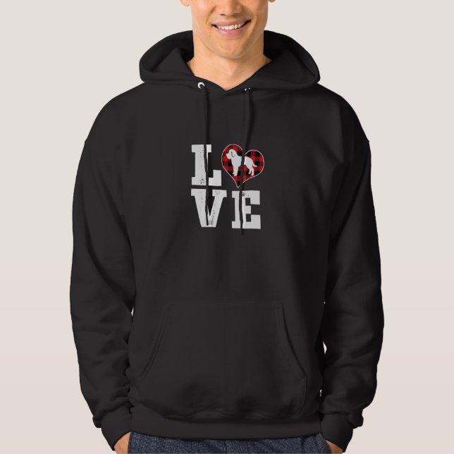 Love Schnoodle Dog Lovers Gifts Buffalo Plaid Vale Hoodie (Front)