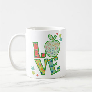 Love School Apple, Drawn Back to School Coffee Mug