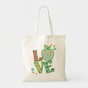 Love School Apple, Drawn Back to School Tote Bag