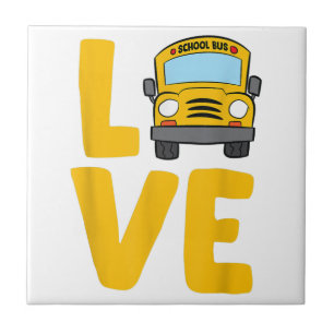 Love School Bus Driver Schoolbus Busdriver Tile