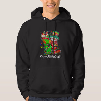 LOVE School Office Staff Snowman Santa Hat Christm Hoodie