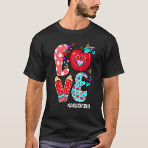 LOVE School Secretary Life Leopard Heart Valentine T-Shirt