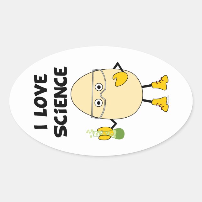 Love Science  Oval Sticker (Front)