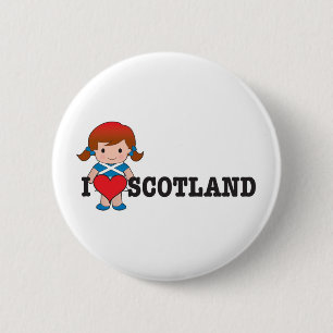 Love Scotland 6 Cm Round Badge