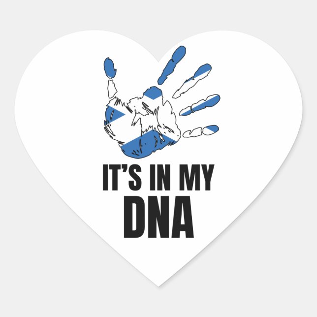 Love Scotland Pride In My DNA Scottish Family Heart Sticker (Front)