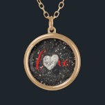 Love Script Hawaii Black Sand Beach Heart Photo Gold Plated Necklace<br><div class="desc">“Love”. I feel lucky to have spotted this heart-shaped coral rock, while walking this Big Island Hawaiian black sand beach in the late afternoon. Travel back to your vacation days whenever you wear this stunning, beautiful photo charm necklace. This necklace comes in small, medium and large sizes, as well as...</div>