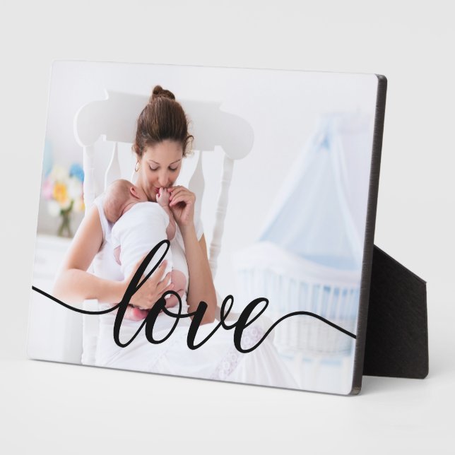 Love Script New Mum Family Photo Custom Plaque (Side)