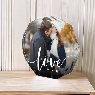 Love Script Overlay Couples Personalised Photo Block
