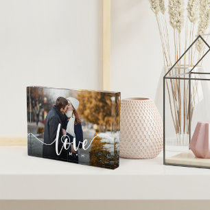 Love Script Overlay Couples Personalised Photo Block