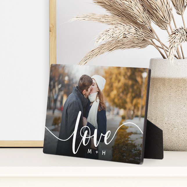 Love Script Overlay Couples Personalised Photo Plaque (Creator Uploaded)