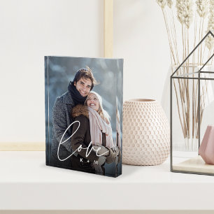Love Script Overlay Personalised Couples Photo Block