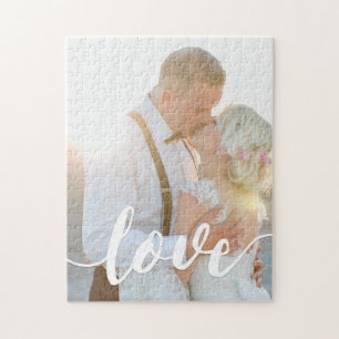 Love Script Overlay Photo Jigsaw Puzzle
