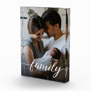 Love Script Personalised Family Photo Block