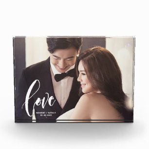 Love Script personalised wedding photo Block