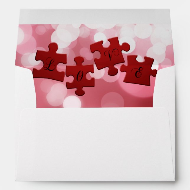 Love Script Puzzle Pieces Envelopes (Back (Bottom))