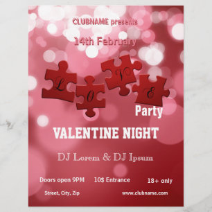 Love Script Puzzle Pieces Flyer