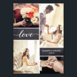 Love Script Rustic Wedding Photo Collage Print<br><div class="desc">Customise this photo enlargement with up to four of your favourite wedding shots from the best day ever. The chalkboard background blocks adds a rustic feel and the love script with it's modern handwritten style is elegant and classic. Personalise with your names and special wedding date. A perfect keepsake. You...</div>