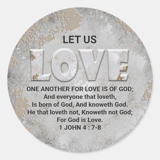 Love Scripture Classic Round Sticker (Front)