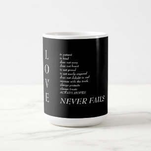 Love Scripture Definition Typography Black Coffee Mug