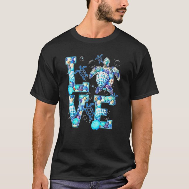 Love Sea Turtle Beach Sea Ocean T-Shirt (Front)
