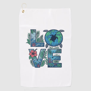 Love Sea Turtle Earth Tropical Golf Towel