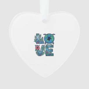 Love Sea Turtle Earth Tropical Ornament