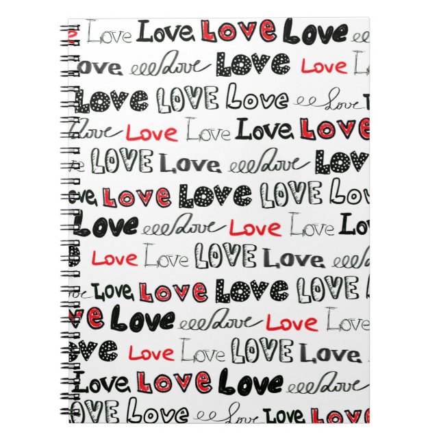 Love Seamless pattern. Love hand written lettering Notebook (Front)
