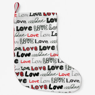 Love Seamless pattern. Love hand written lettering Small Christmas Stocking