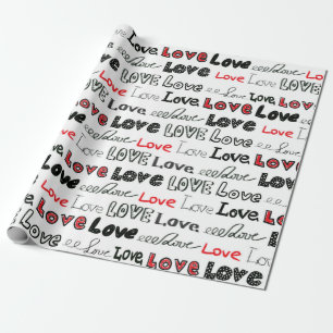Love Seamless pattern. Love hand written lettering Wrapping Paper