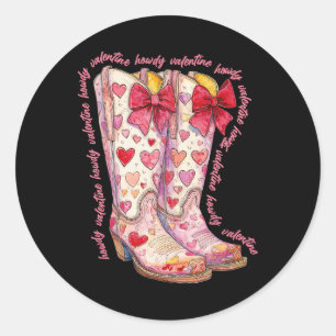 Love Season Howdy Valentine Classic Round Sticker
