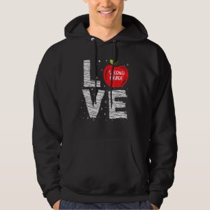 Love Second Grade Cool First Day Of School Student Hoodie