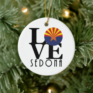 LOVE Sedona Arizona Ceramic Tree Decoration
