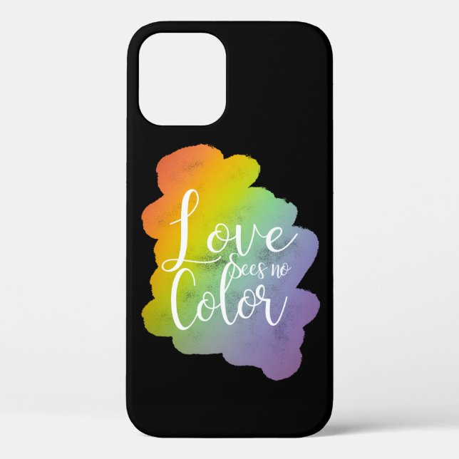 Love Sees No Colour Quote Rainbow Black Case-Mate iPhone Case (Back)