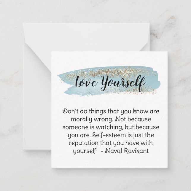 *~  Love Self You Know Quote AP62  Note Card (Front)