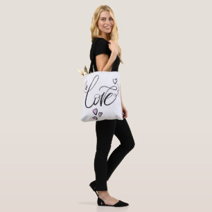 Love Serenity Script   Chic Mindfulness Graphic  Tote Bag