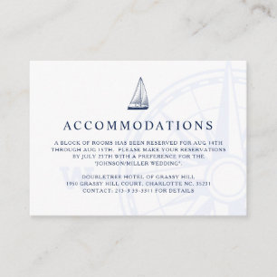 Love Set Sail Nautical Wedding Accommodations Enclosure Card