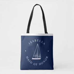 Love Sets Sail Nautical Wedding Party Tote Bag