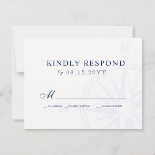 Love Sets Sail Nautical Wedding RSVP Card