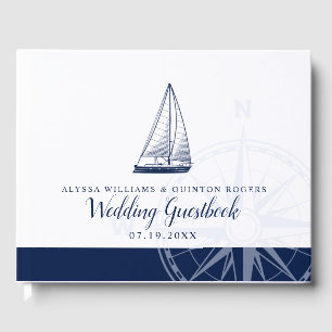 Love Sets Sail   Vintage Sailboat Wedding Themed Guest Book