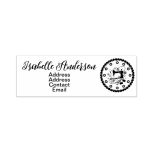 Love Sewing Address Business Self-inking Stamp