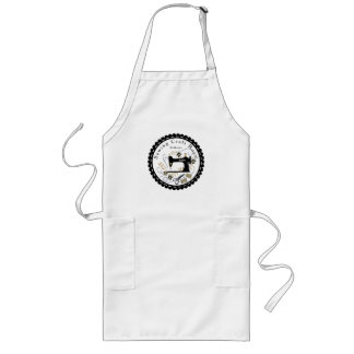 Love Sewing Black White Long Apron