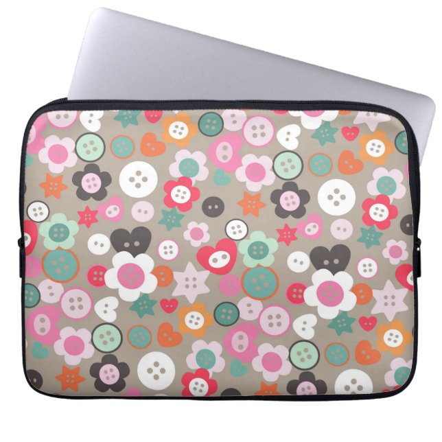Love Sewing Buttons Ash Laptop Sleeve (Front)