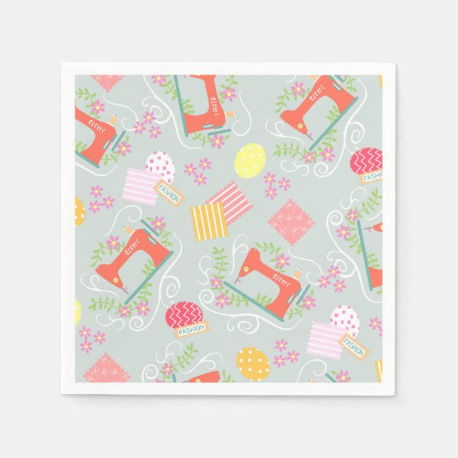 Love Sewing Grey Napkin (Front)