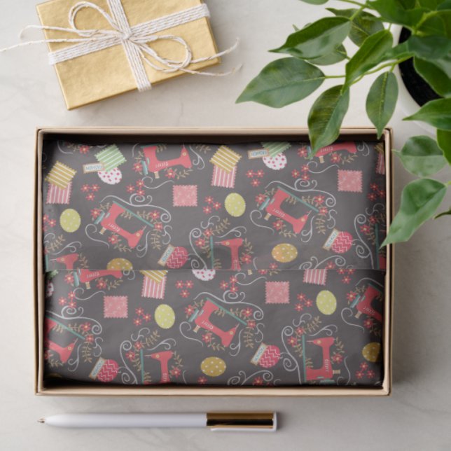 Love Sewing Machine Brown Tissue Paper (Gift)