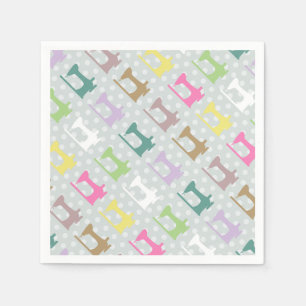 Love Sewing Machine Grey Napkin
