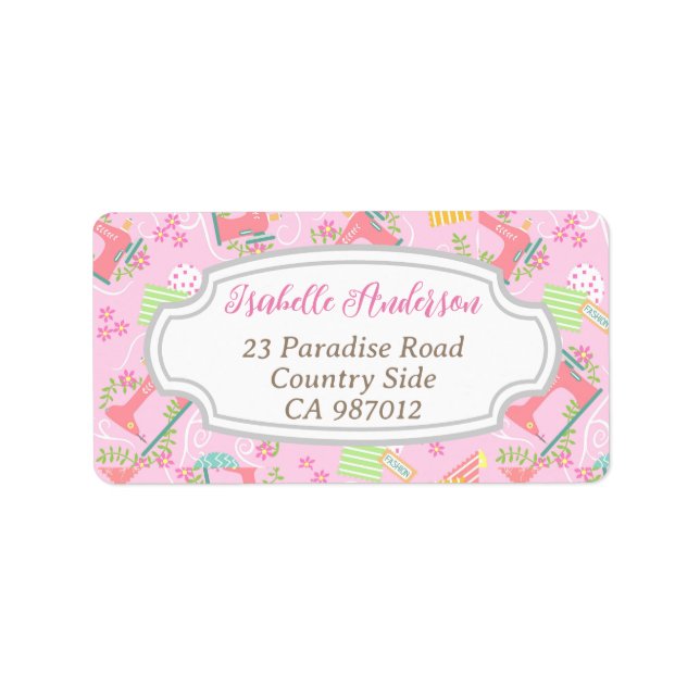 Love Sewing Machine Pink  Label (Front)