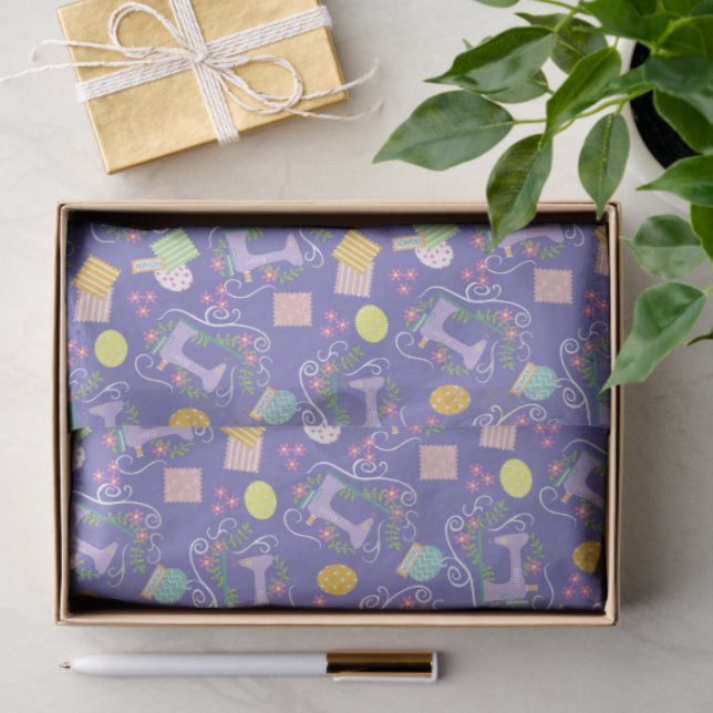 Love Sewing Machine Purple Tissue Paper (Gift)